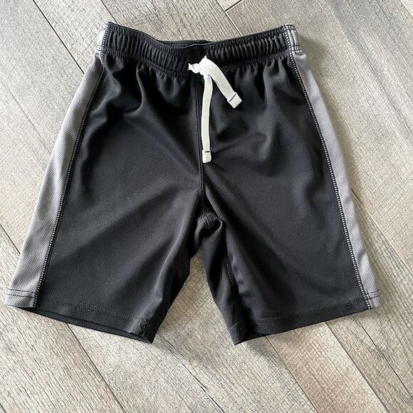 Carters Black (with Gray Side Stripe) Active Shorts. . Size 7. - Picture 1 of 3